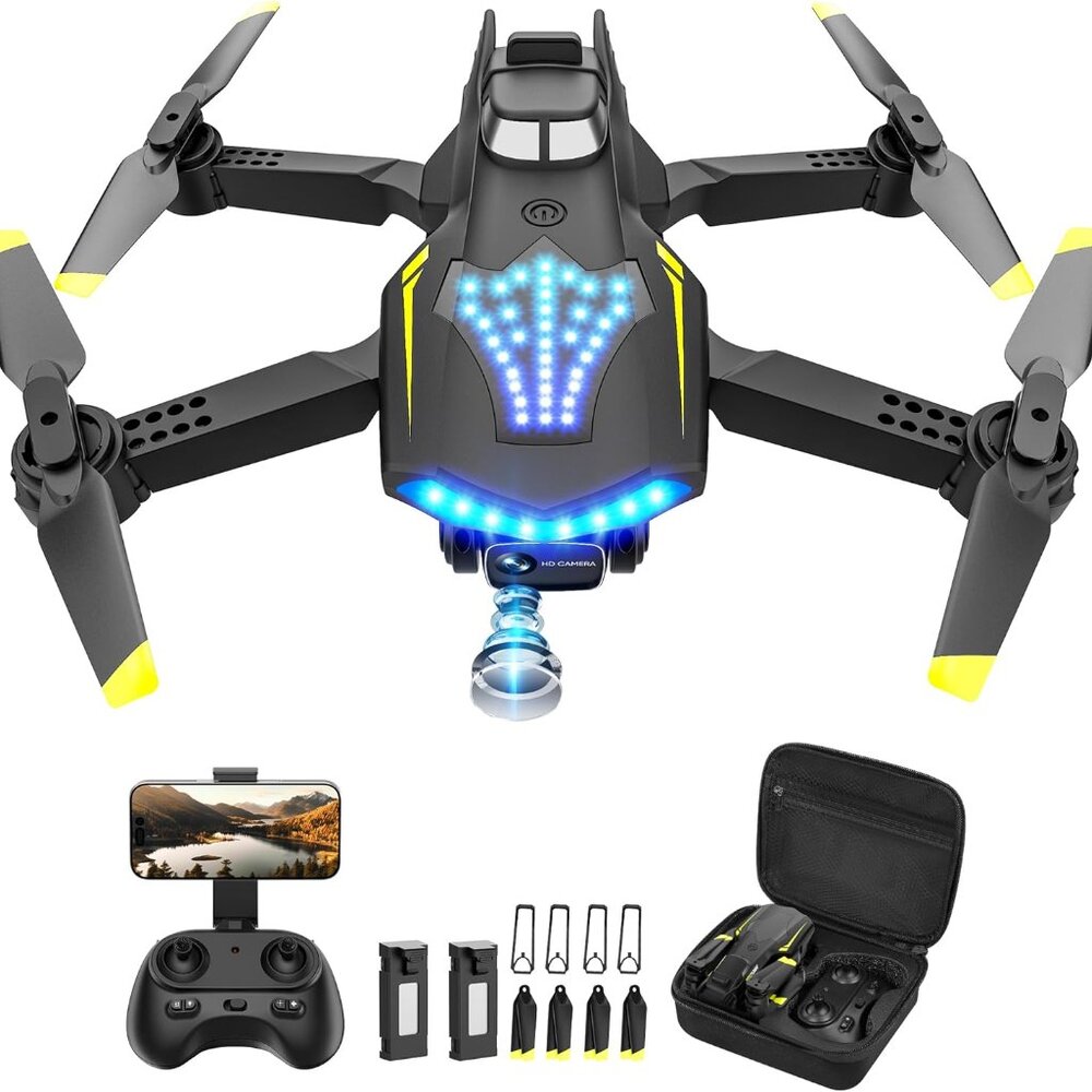 Drone Camera Dual 720HD Lights Gestures Control Vertical Shooting 3D Flip Gravit